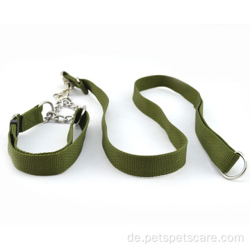 Luxuriöses Set aus Hundehalsband und Leine mit Siebdruck-Logo